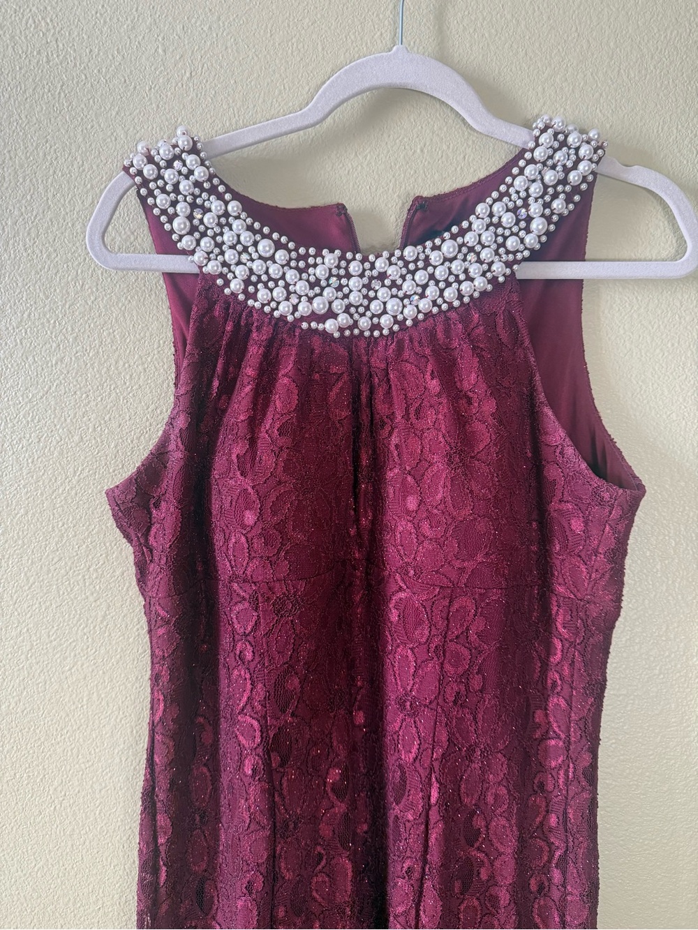 R& M Richards Embellished Burgundy Evening Gown - Women's Dress - Picture 4 of 8
